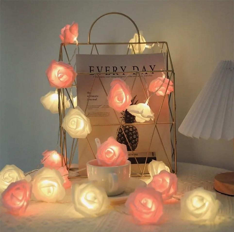 LED 로즈 시뮬레이션 USB 스트링조명(새상품)