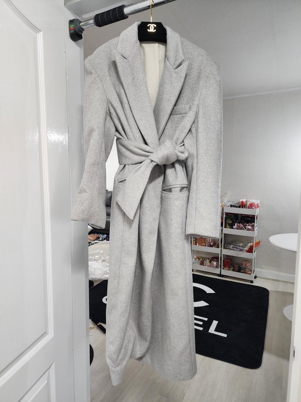 완전이쁨그레이롱코트