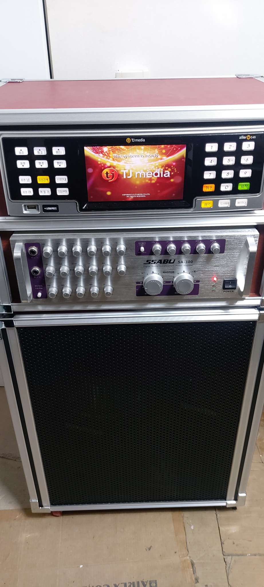 노래방기계TJ미디어2단분리반주기셋트앰프