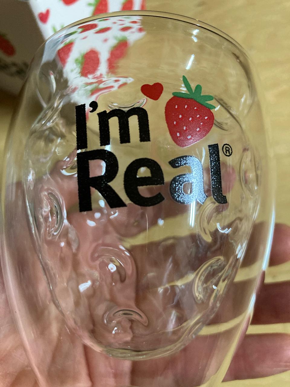 새제품) 딸기 이중 유리컵