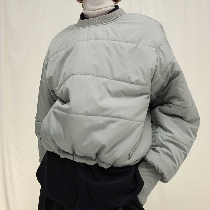 시스템옴므 오버핏 앞뒤 언발 아노락 맨투맨 패딩점퍼 (가단73cm)