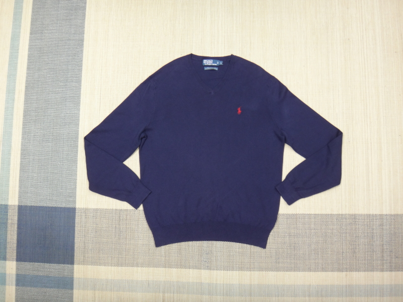 (XL) 폴로랄프로렌 남성 네이비 브이넥 니트