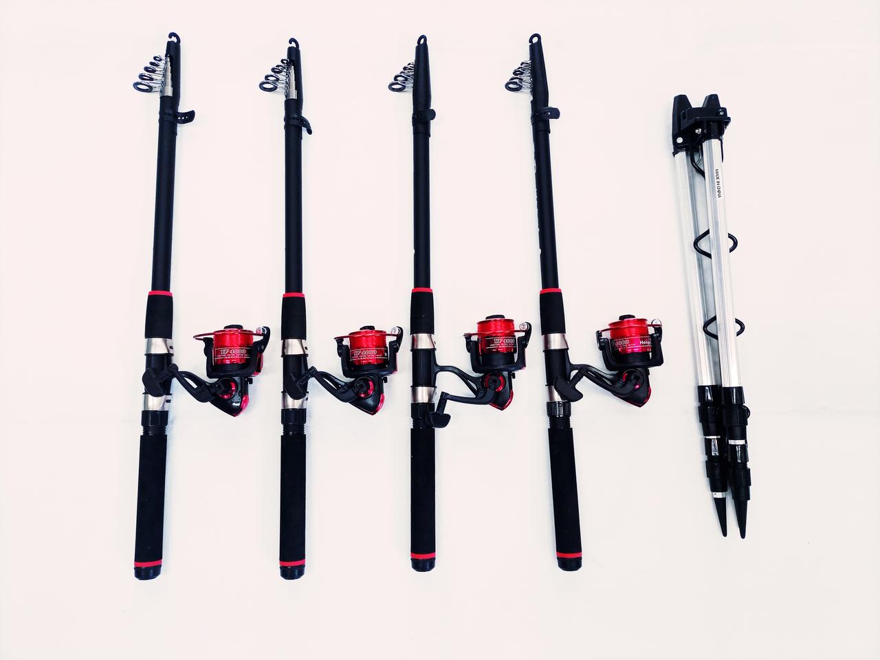 (652)원투낚시대3.6m4대+4000번릴4대+릴줄+삼각받침대