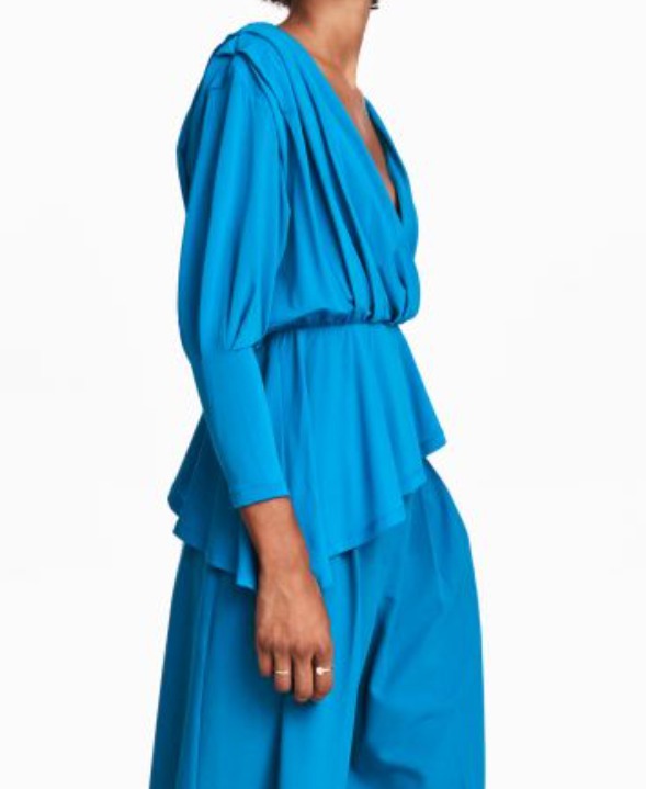 새상품) H&M 에이치앤엠 비대칭 랩오버 탑 블라우스 셔츠 티셔츠