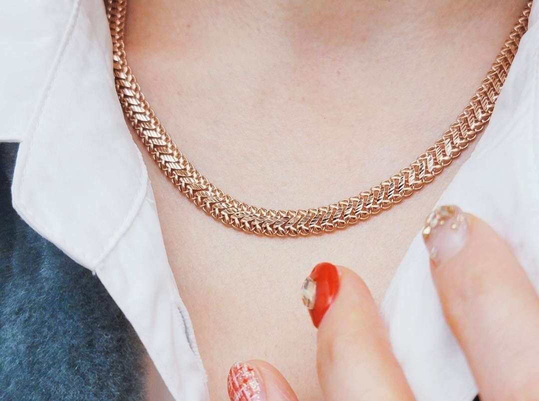 14k컷팅뱀줄목걸이