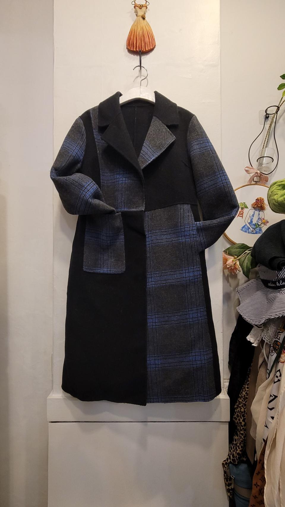 언발체크 순모 핸드메이드 코트