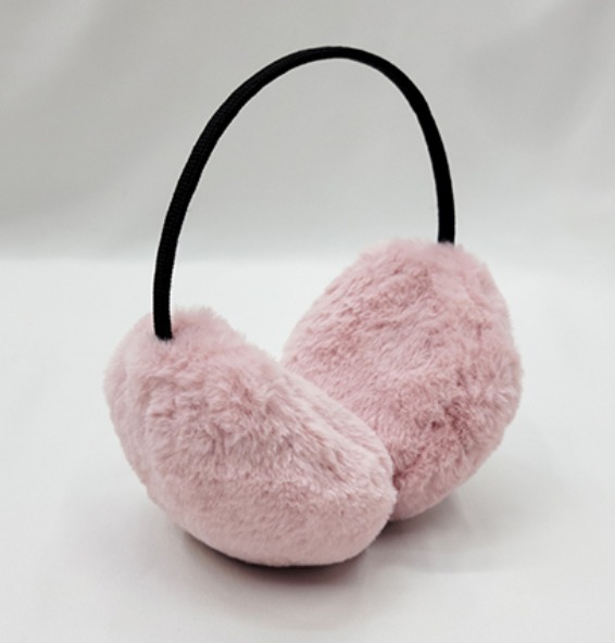 몽실몽실 이어퍼프 핑크 방한 여자 보온 고급 퍼 귀마개겨울 패션