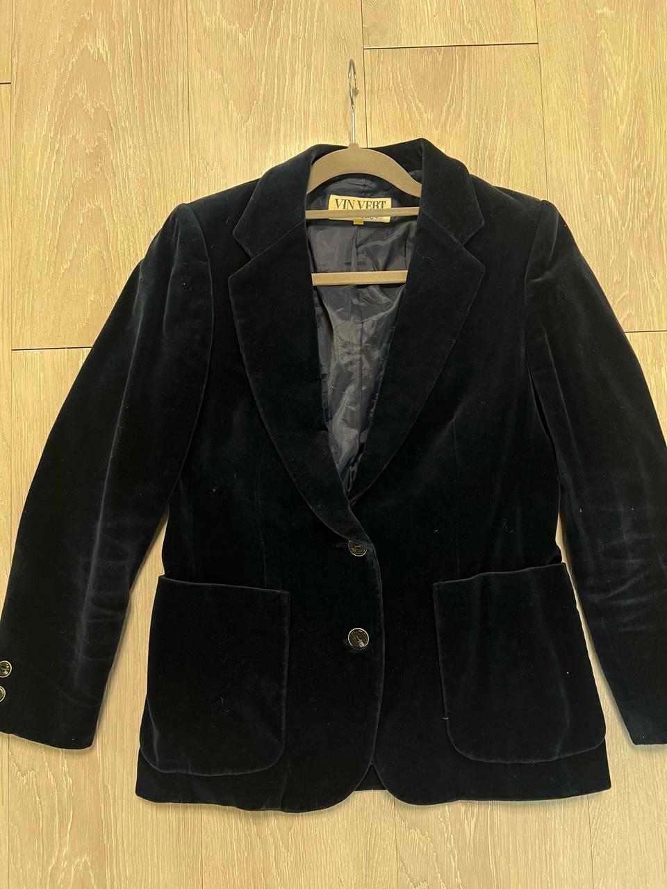 빈티지 네이비 벨벳 자켓