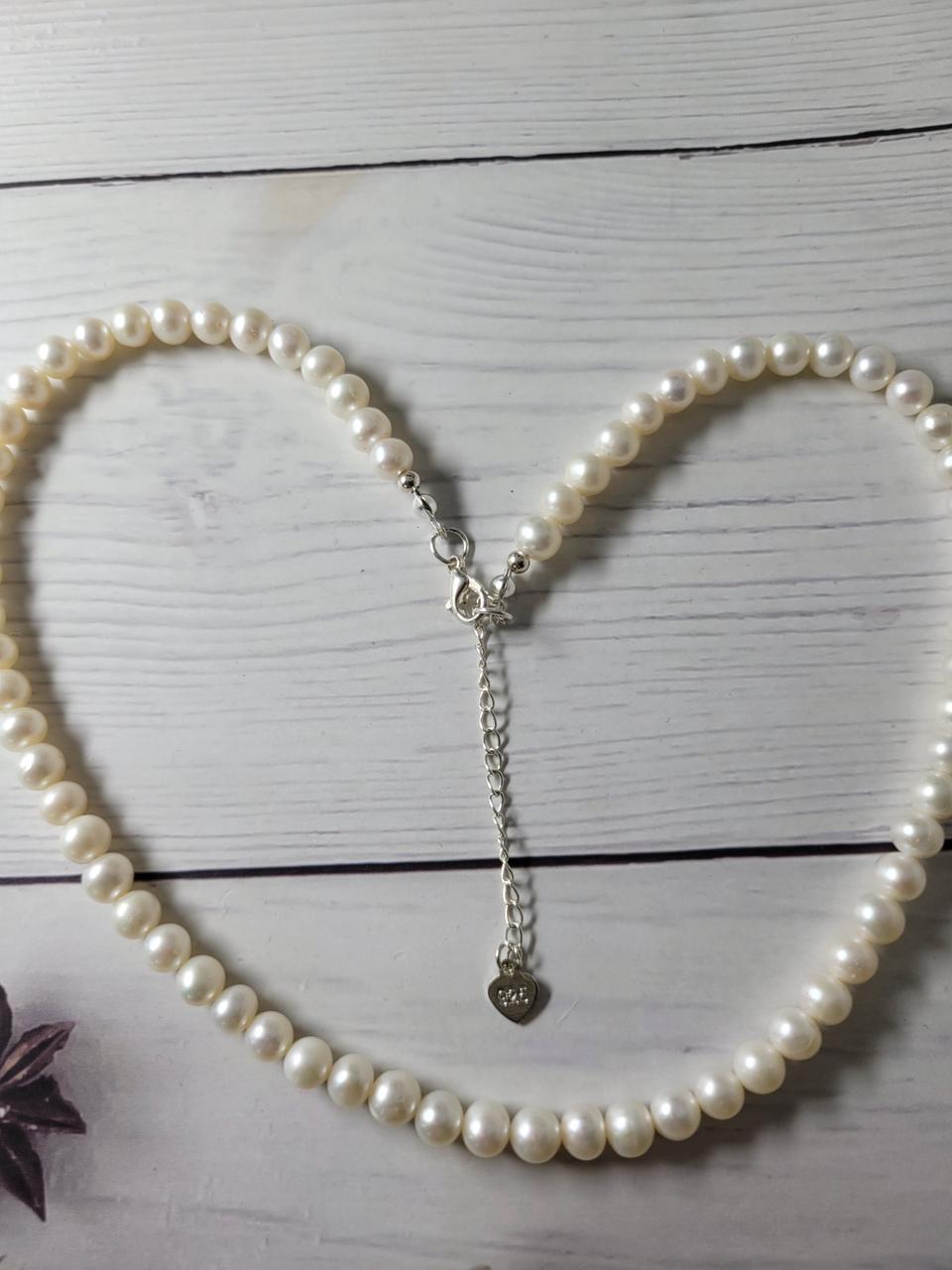 핸드메이드 천연담수진주 목걸이 5~6mm