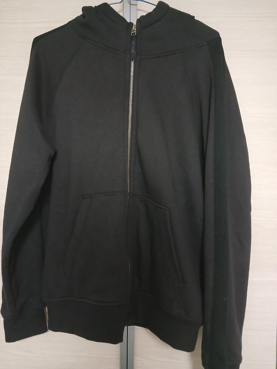 지오다노 블랙 기모 후드집업