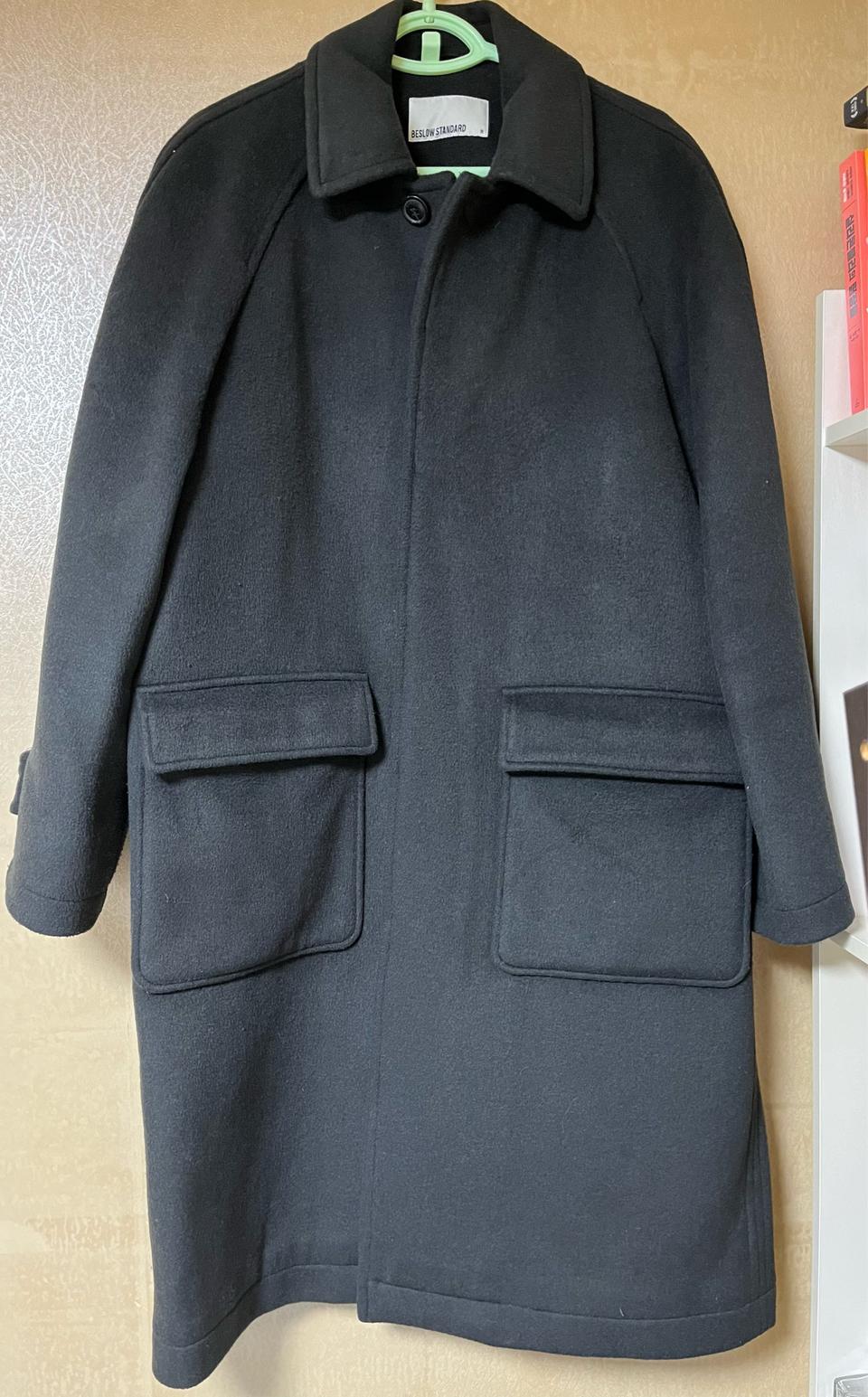 비슬로우 벨티드 발마칸코트 블랙 m사이즈