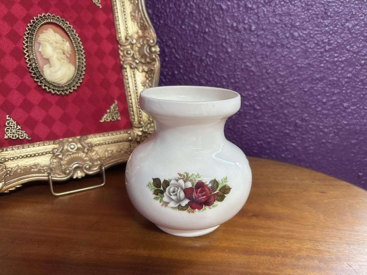 영국 빈티지 로즈 포세린 화병