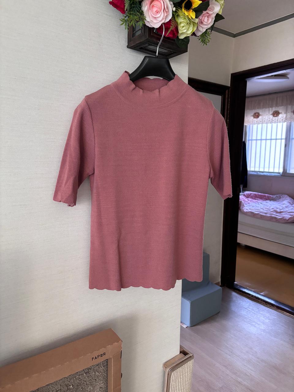 올리브데올리브 반넥 인디핑크색 날씬66