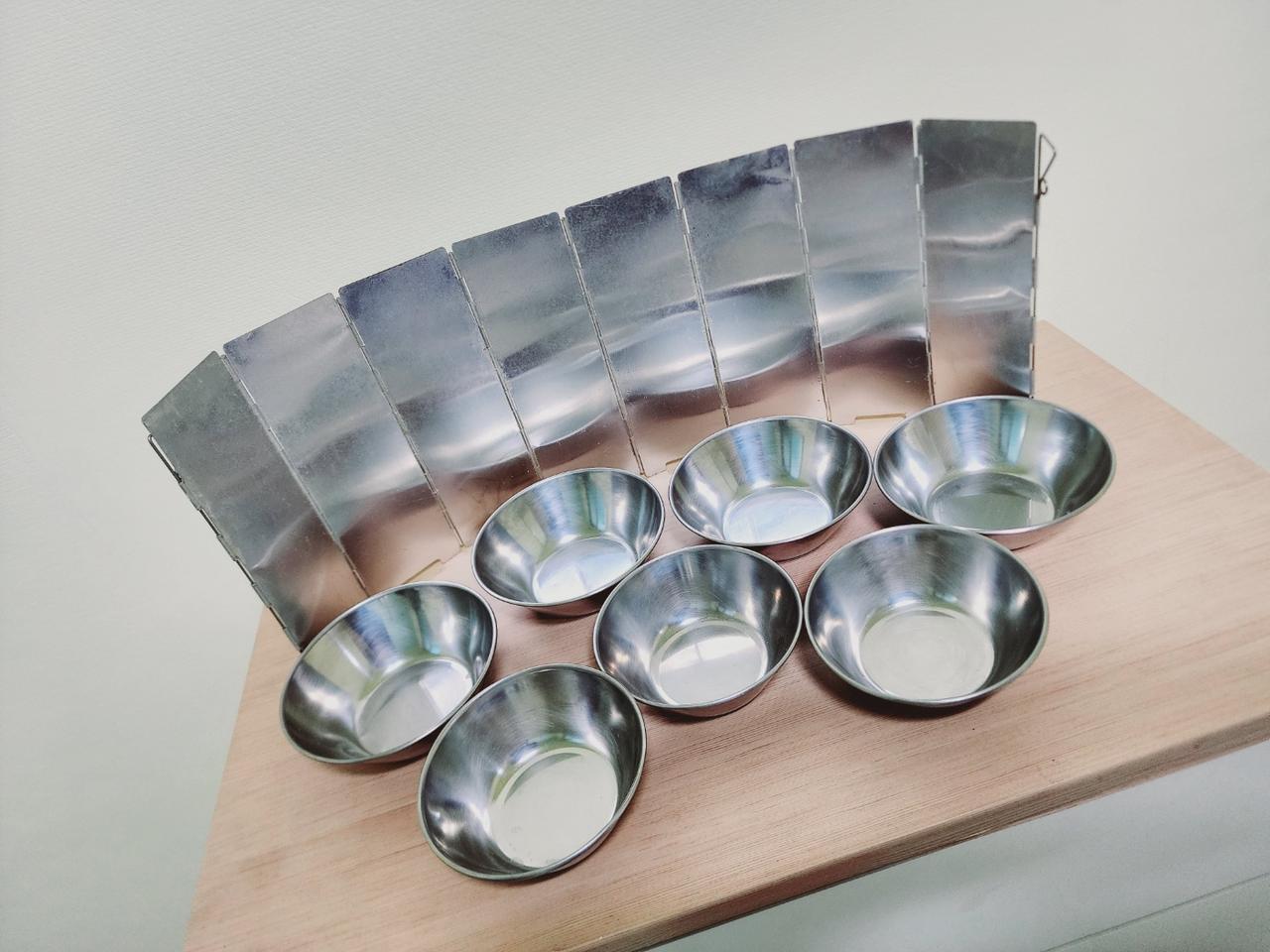 캠핑 스테인레스 바람막이 국그릇+밥그릇 일괄 판매