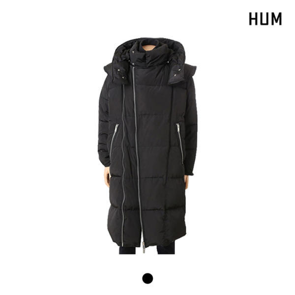HUM  블랙 오리털 롱패딩 100 L