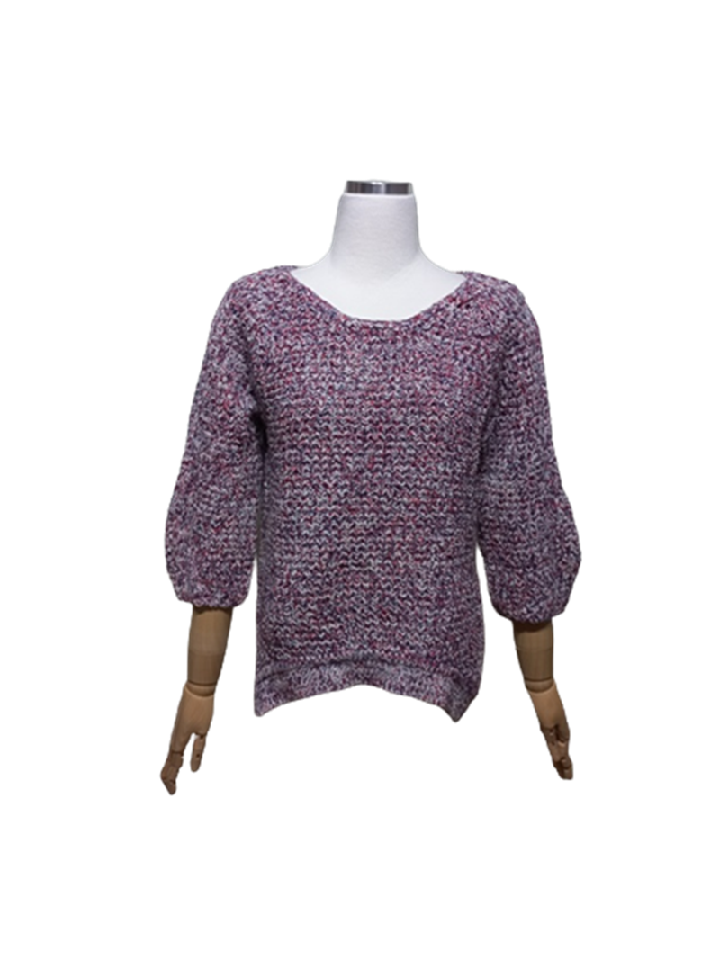 SJSJ에스제이에스제이 트위드 여성 라운드넥 겨울 여자니트티셔츠90