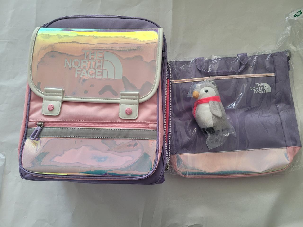 새상품)노스페이스키즈저학년 책가방 실내화주머니 셋트