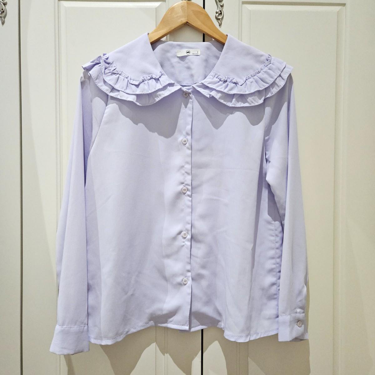 라벤더 프릴 블라우스 #양산형지뢰계