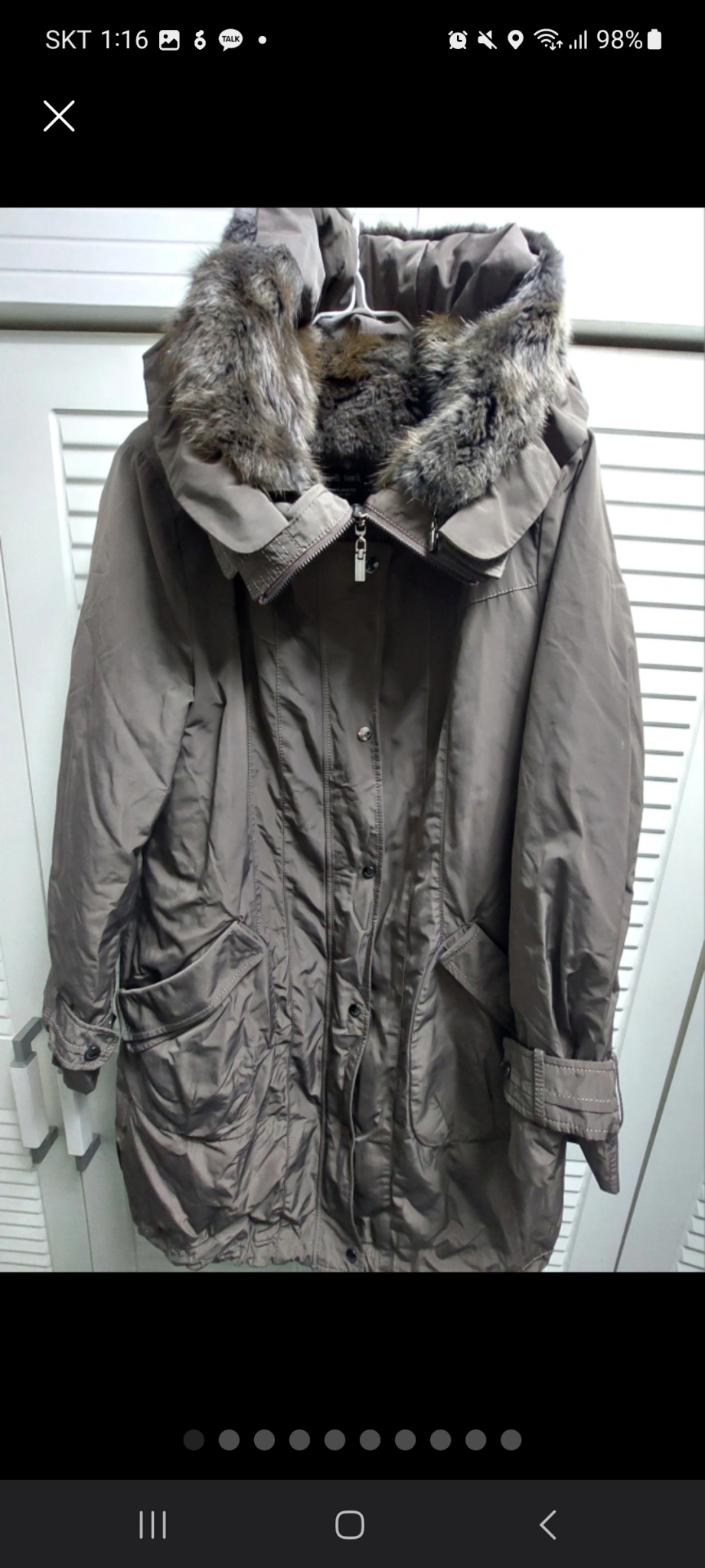 여성 벨리디터치 토끼털 코트 점퍼 상태 좋아요 허리끈 분실