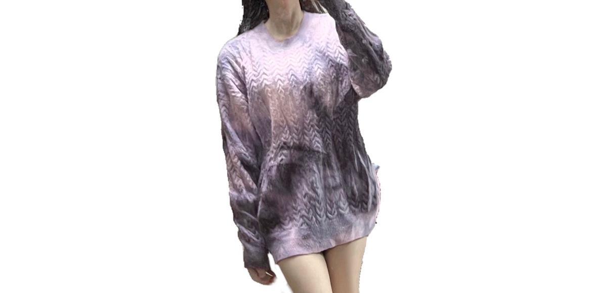 연보라 믹스컬러 보라 그라데이션 말린퍼플장미 니트 맨투맨 원피스