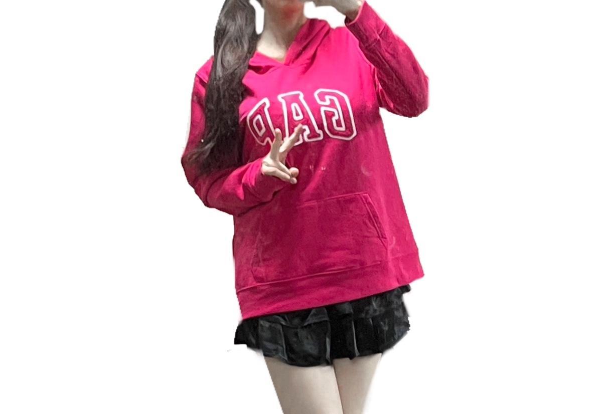 정품/갭 gap 핑크 캐주얼 진한 딸기우유 쿨핑크 후드티
