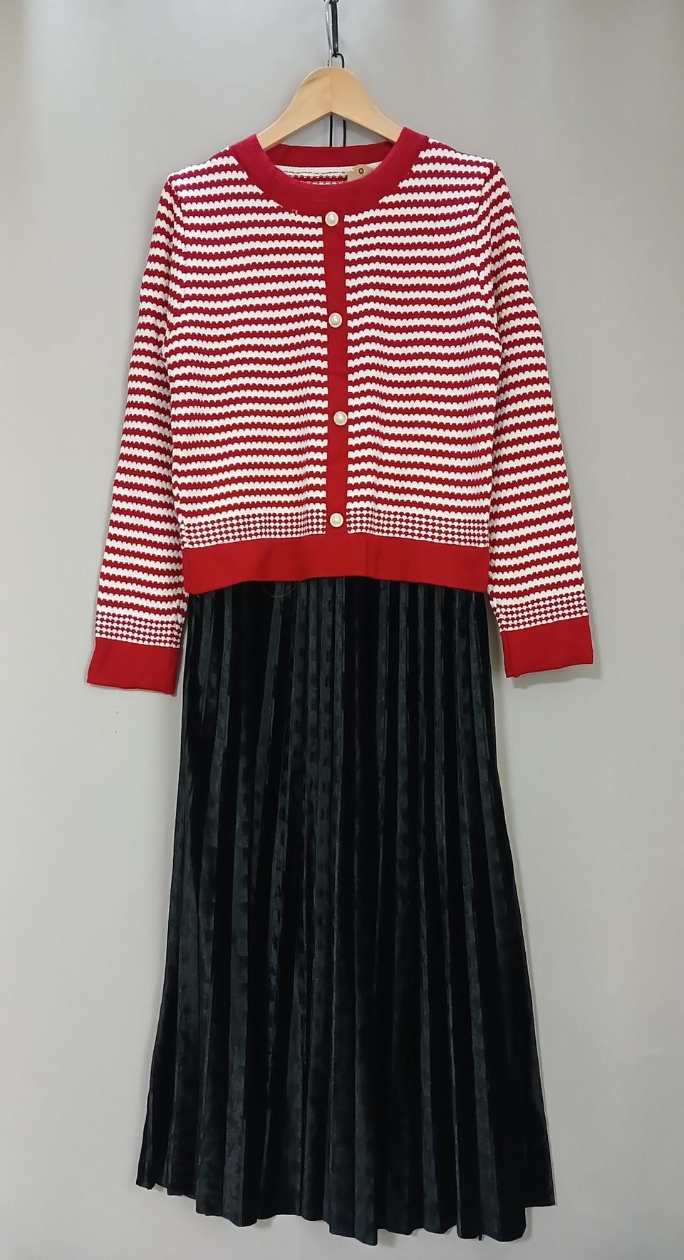 ❤벨로아배색니트원피스