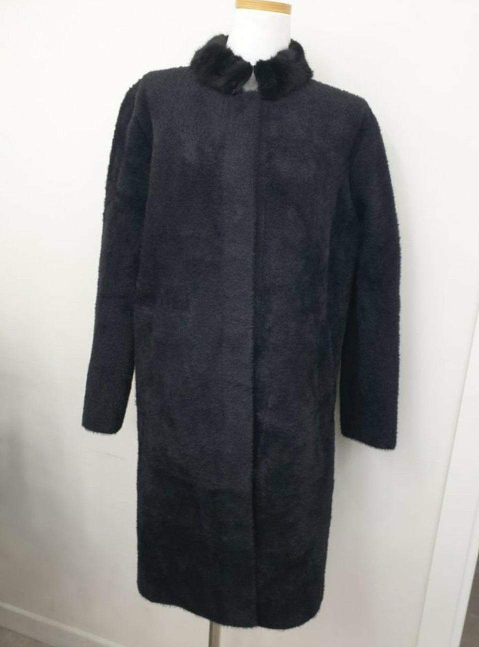 천연밍크모피 블랙 롱코트(새상품) 사이즈 L 77