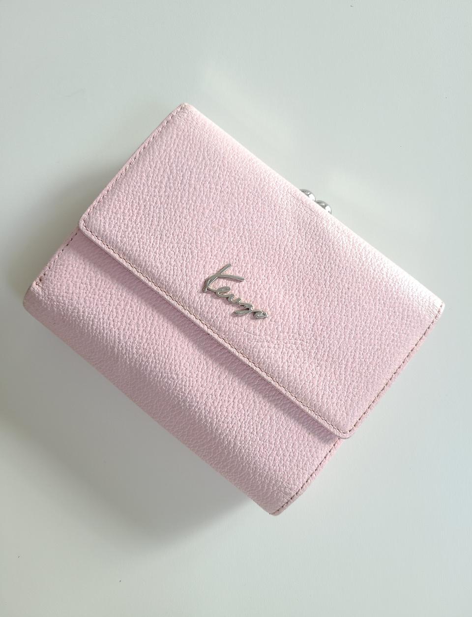 B 겐죠 정품 연핑크 가죽 반지갑