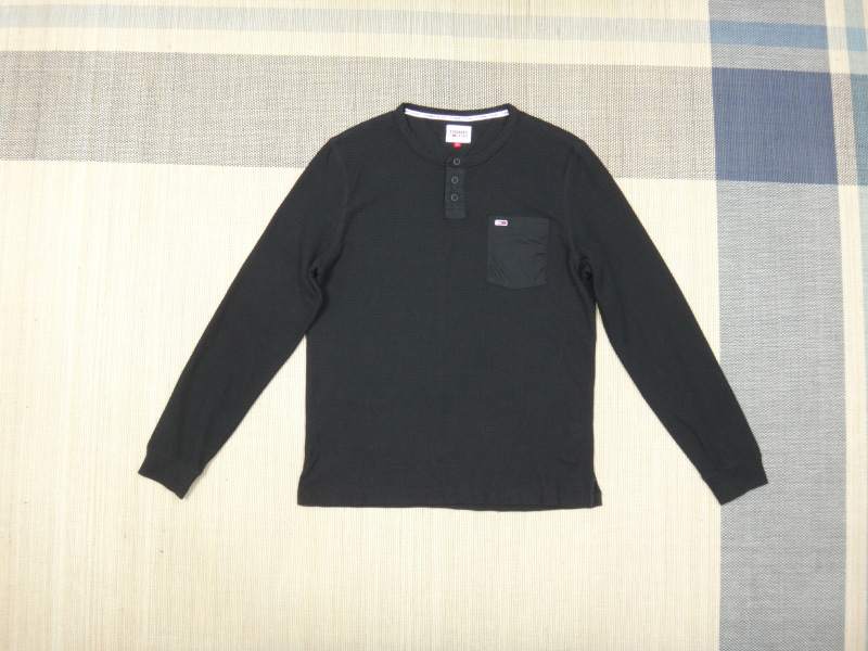 (M/95) 타미진스 블랙 면스판 티셔츠