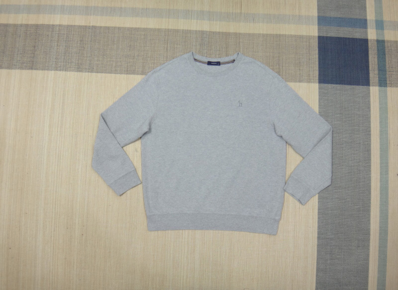 (2XL) 헤지스 그레이 퍼피자수 면 긴팔 티셔츠