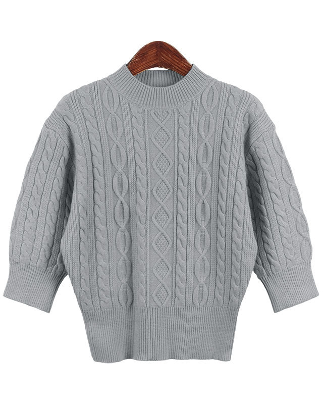 벌룬퍼프 꽈배기니트(새상품)