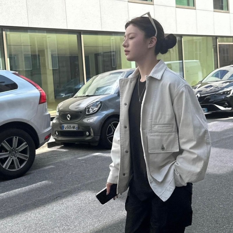 르메르 박시 자켓 데님 스노우 그레이 L