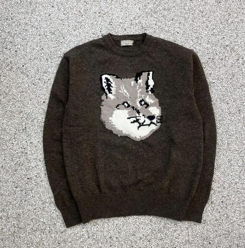 [L] 메종키츠네 브라운 빅폭스 니트