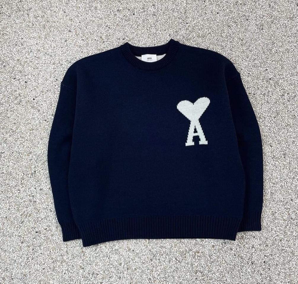 [XL] 아미 네이비 빅하트 니트