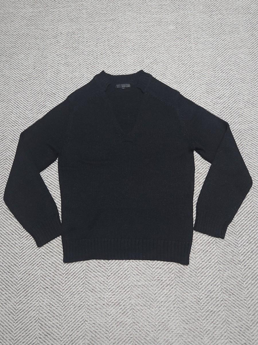 우영미 브이넥 울 혼방 스웨터 L