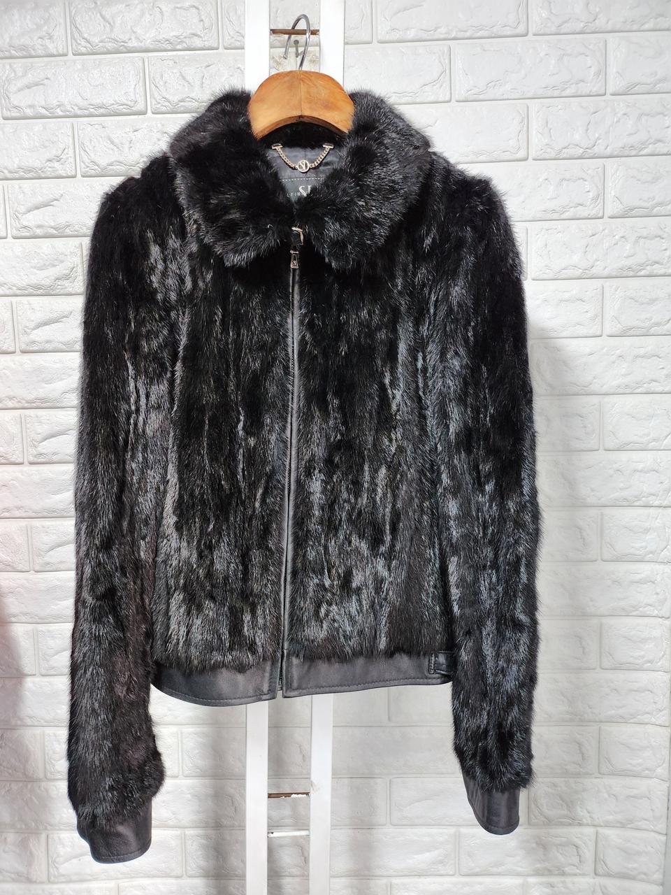 씨(si) 천연밍크모피양가죽집업자켓사이즈55