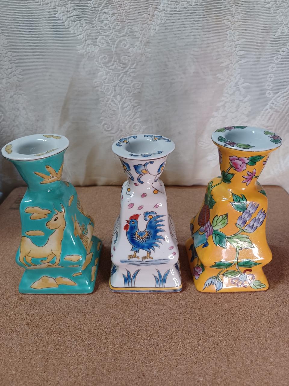 도자기 엔틱 화병 3개