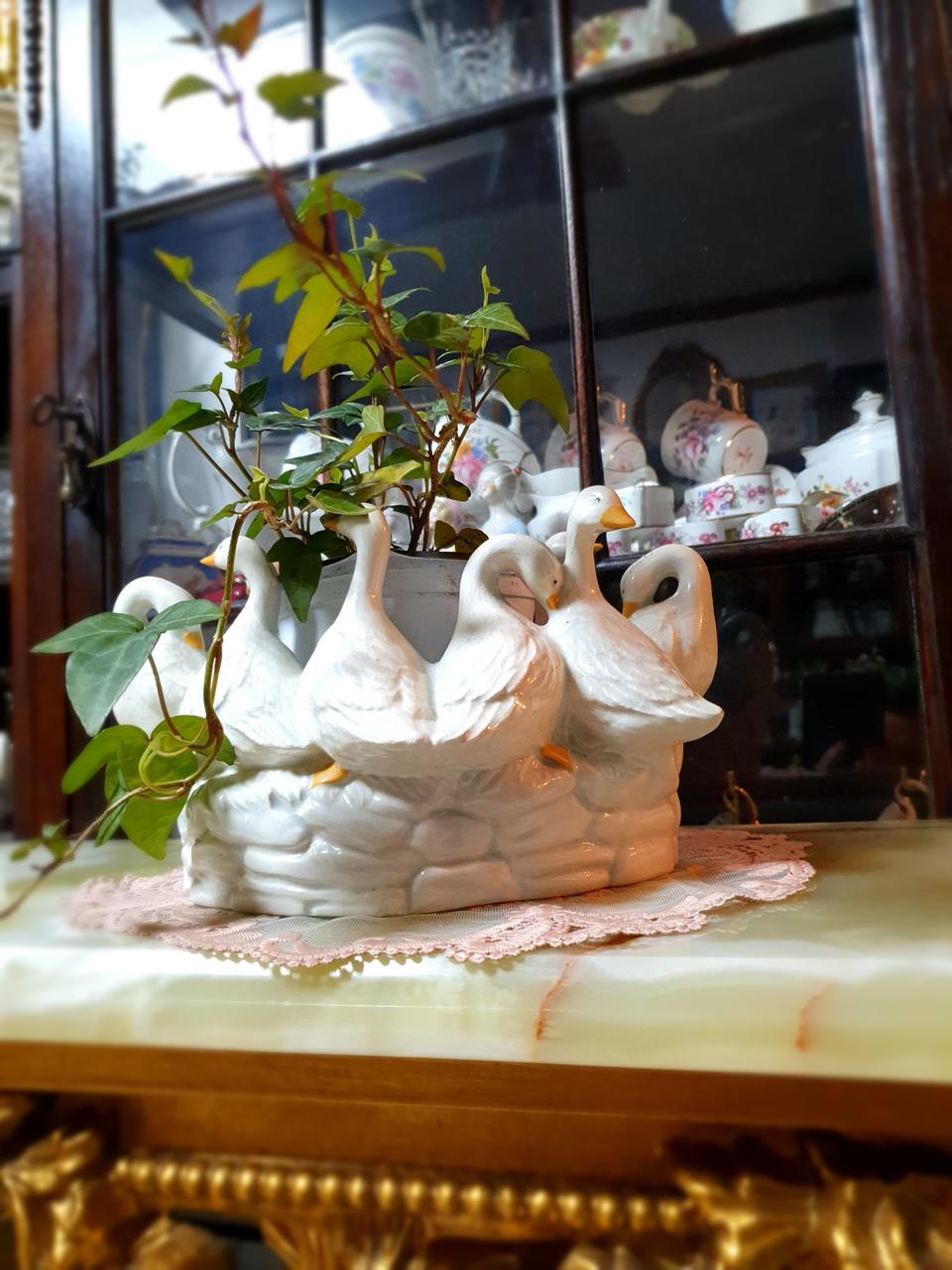 정원용품 도자기수반,거위