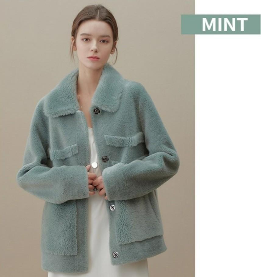 유니지 여성 양모 100% 하프 자켓 민트 66 여자 | 헬로마켓