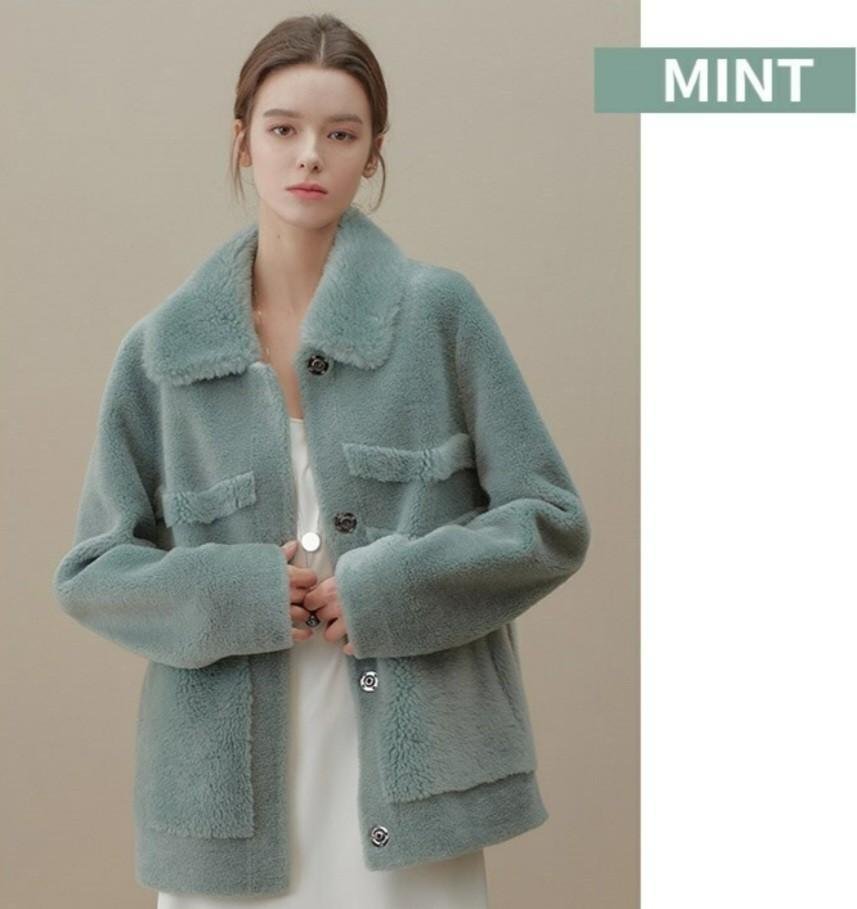 유니지 여성 양모 100% 하프 자켓 민트 66 여자 | 헬로마켓