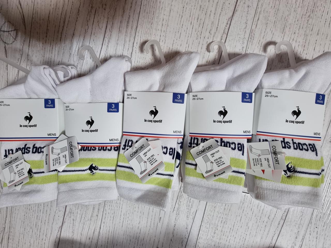 르꼬끄 스포르티브 남성용 장목 스포츠양말3족×5 총15켤래 새상품 정품