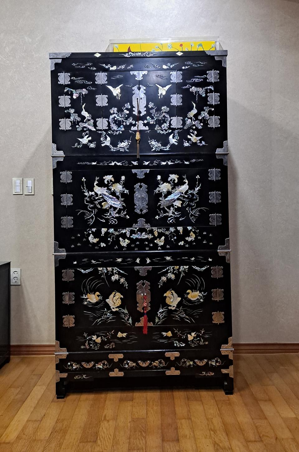 자개장식장 통영자개삼층장