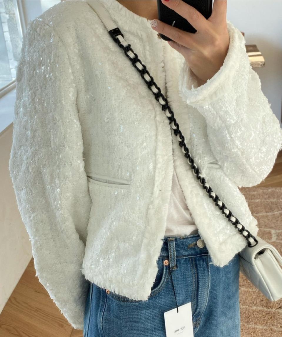 위아WE ARE 스팽글 트위드 자켓 F