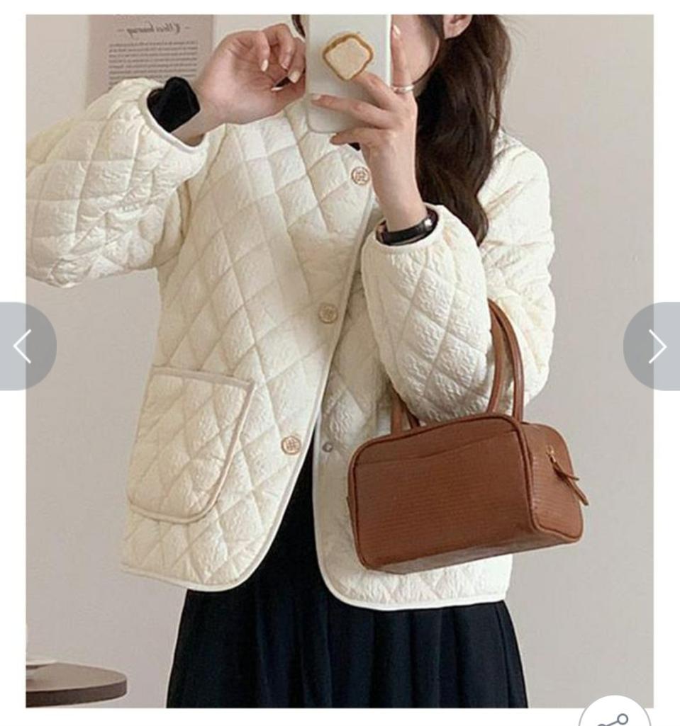 엠보퀄팅 경량패딩(아이보리)