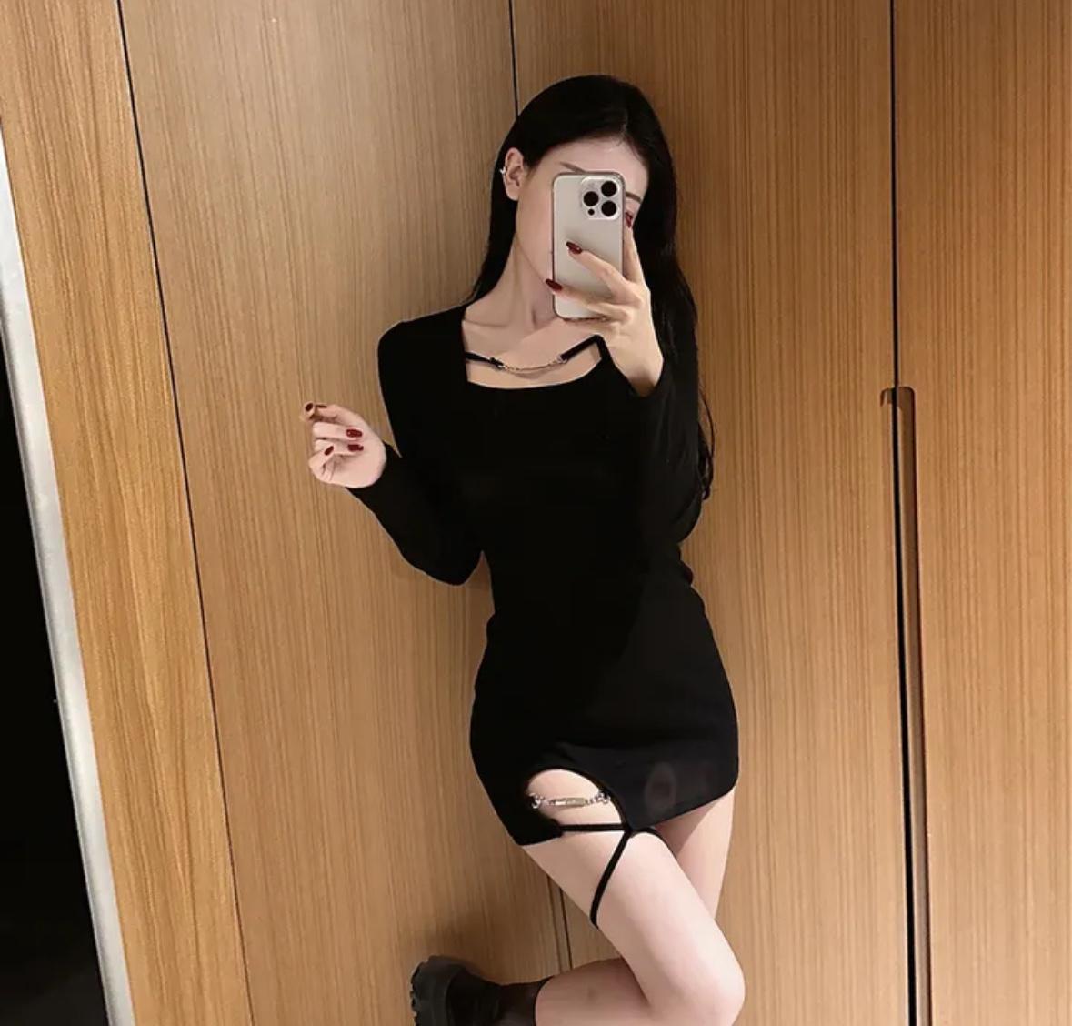 (새상품) 연말 원피스 가터벨트 원피스 블랙 미니 데이트룩