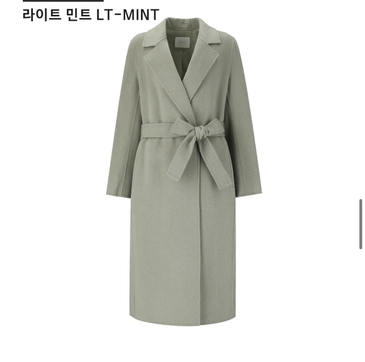 (새상품) 비지트인뉴욕 벨티드 핸드메이드 코트 모60% 민트 코트