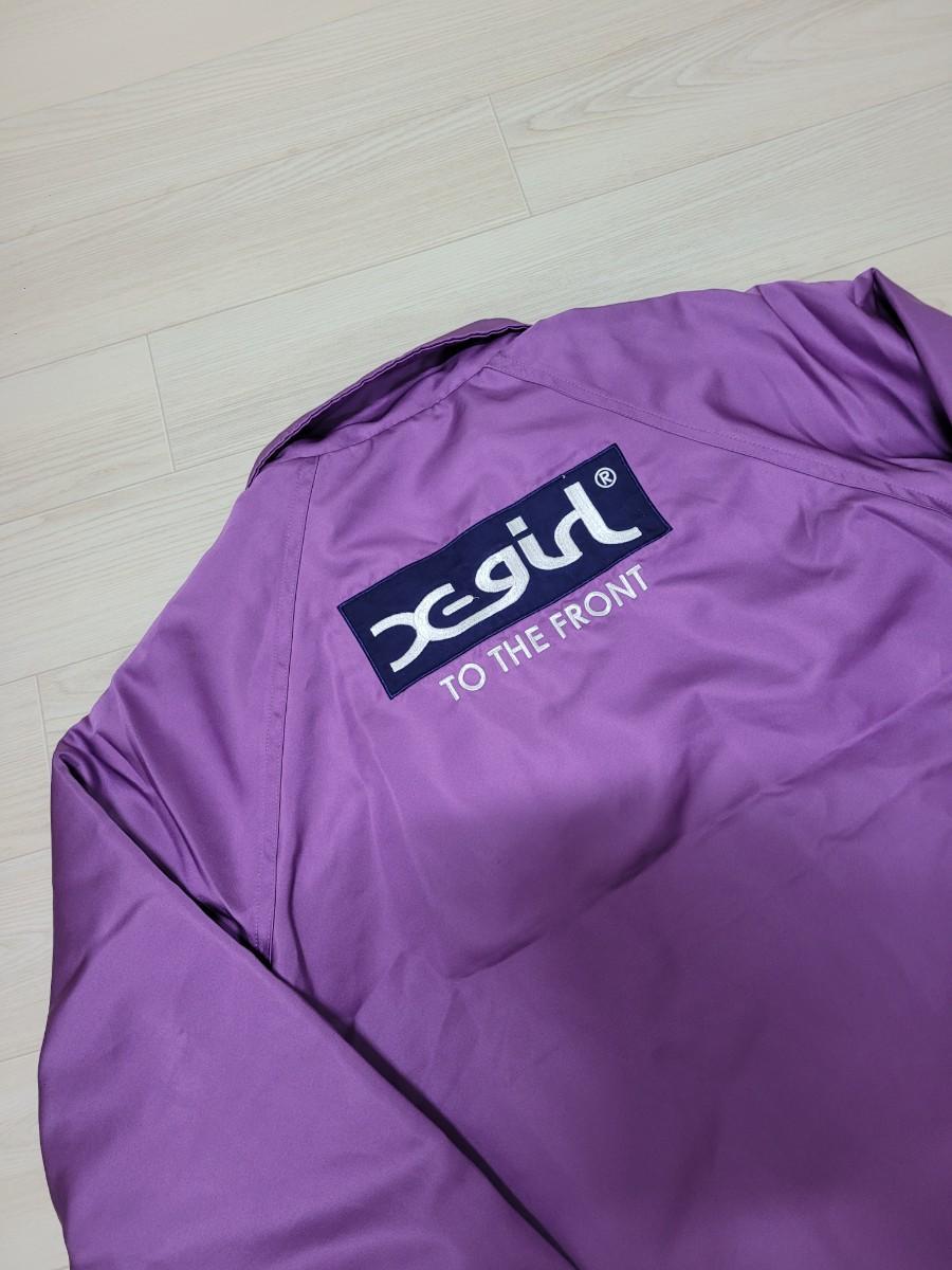 X-girl 엑스걸 자수 퍼플 코치자켓 윈드브레이커 숏폼 1사이즈
