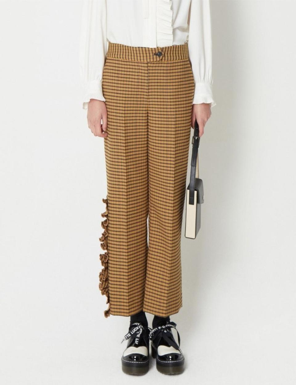 럭키슈에뜨 잔체크 러플 포인트 팬츠36