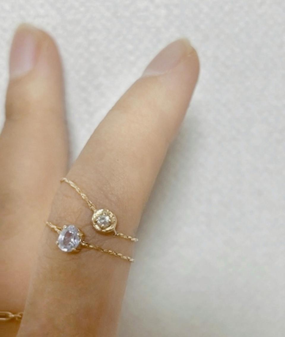 비앤디제품 14k꼬냑다이아체인반지 13.5호