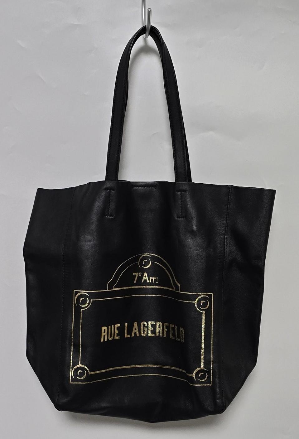 칼라거펠트 RUE 가죽 쇼퍼백 블랙